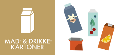 Piktogram for mad- og drikkekartoner samt illustrationer af kartoner